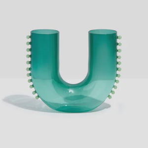 Pearl U Vase - Teal & Jade