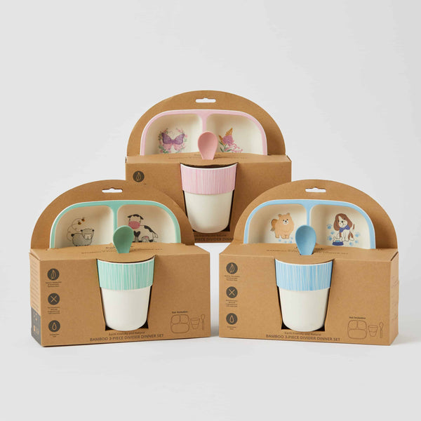 Farm Fun Bamboo Kids Dinner Sets